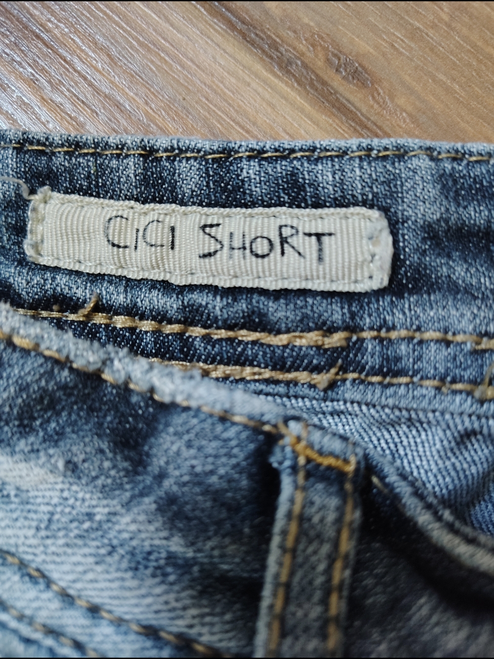 Hot Kiss Distressed Denim Jean Shorts with Patchwork - Picture 4 of 5